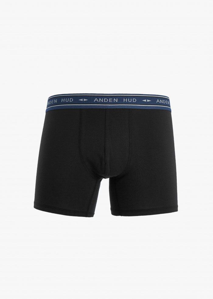 Gentleman's Sport．Men Boxer Brief Underwear(AH Waistband - Black)