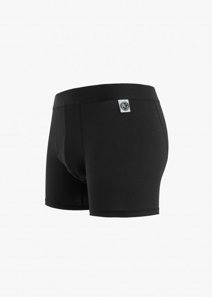 Gentleman's Sport．Men Boxer Brief Underwear（Black-Sport）