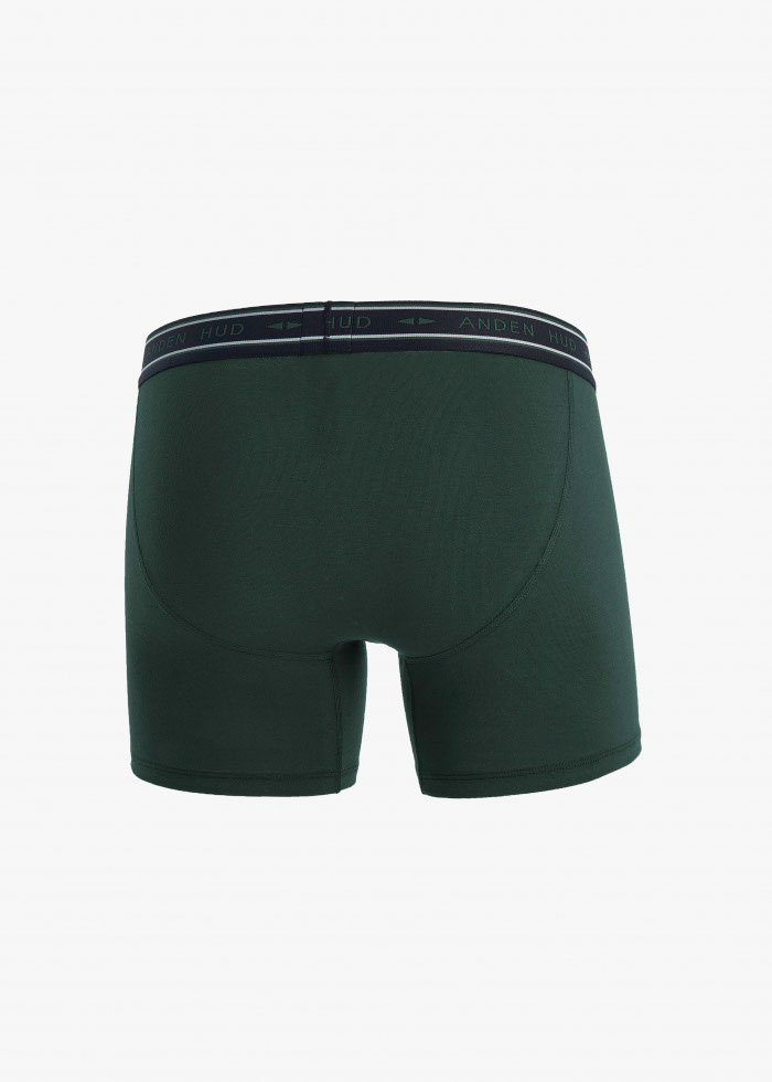 Gentleman's Sport．Men Boxer Brief Underwear(AH Waistband - Black)