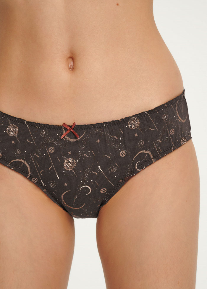 Solar System．Mid Rise Cotton Ruffled Brief Panty(Astronomy Pattern)