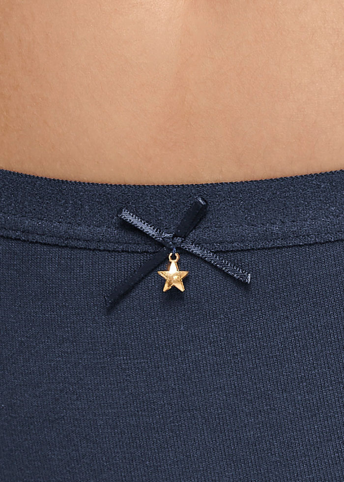 Stars Diary．Mid Rise Cotton Crossed Back Brief Panty(Light Taupe-Star Charm)