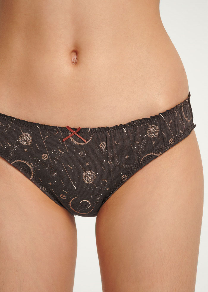 Stars Diary．Low Rise Cotton Ruffled Brief Panty(Astronomy Pattern)