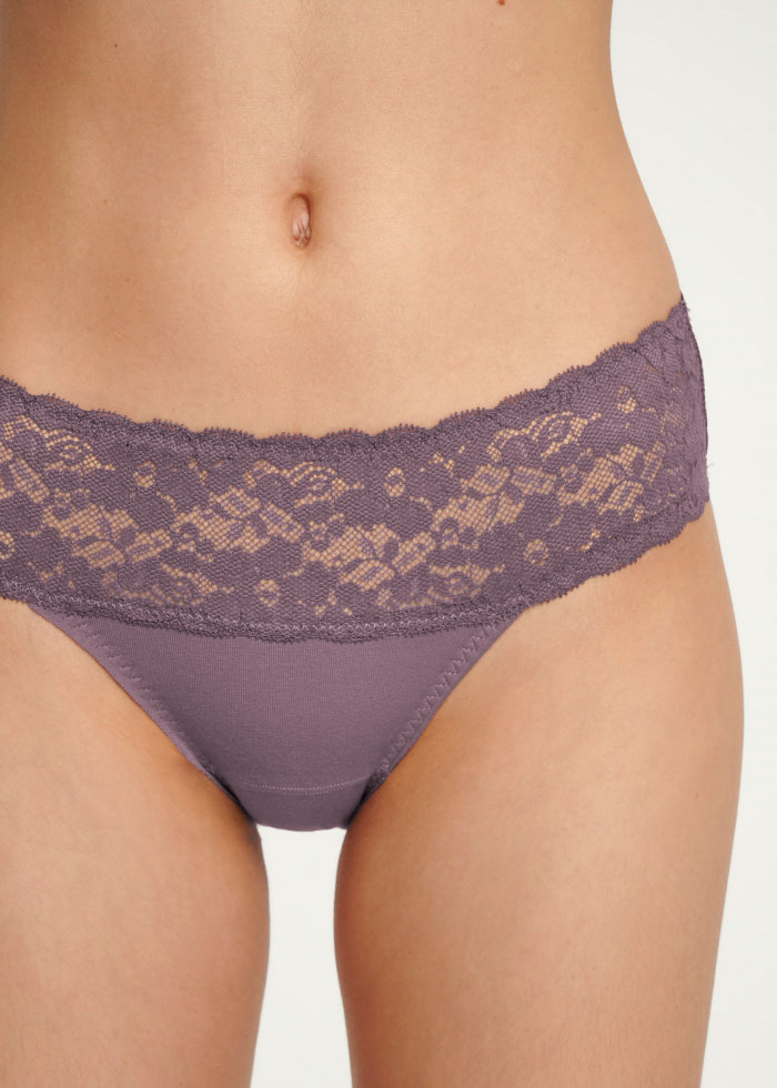 Stars Diary．Low Rise Cotton Stretch Lace Waist Brief Panty(Light Taupe)
