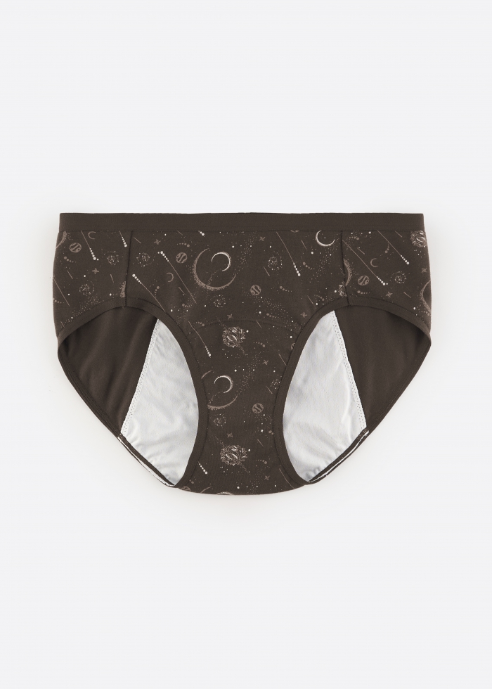 Solar System．Mid Rise Cotton Period Brief Panty（Astronomy Pattern）