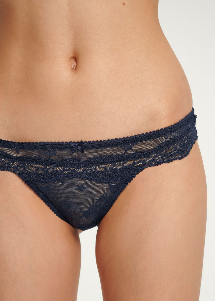 Sparkle．Low Rise Mesh Hipster Panty(Star Pattern)
