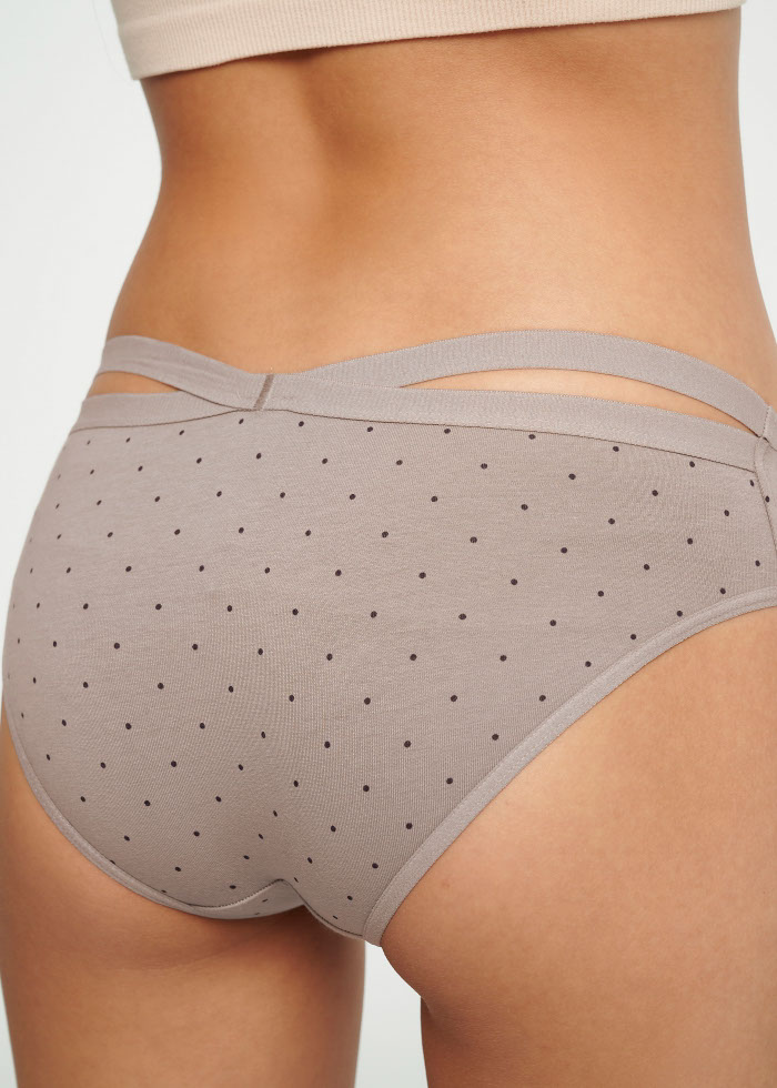 Romantic．Low Rise Cotton Crossed Back Brief Panty(Roses Pattern)