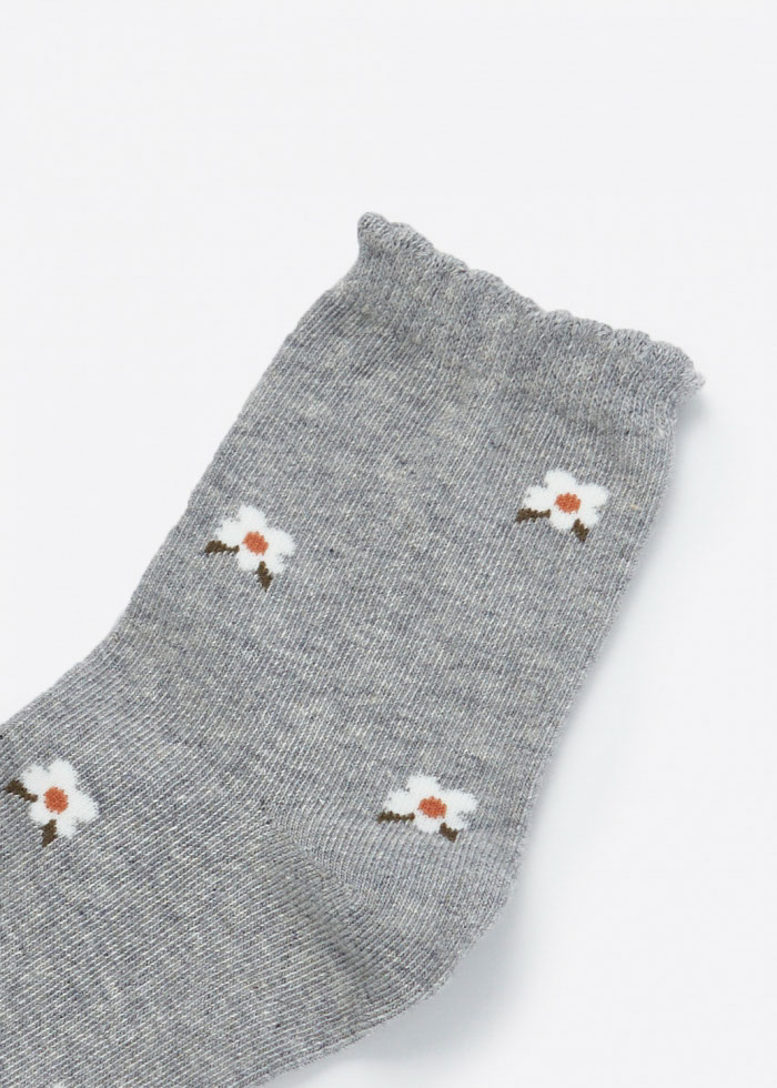 (2-Pack) Tropical．Girls Mid Calf Socks(Floral)