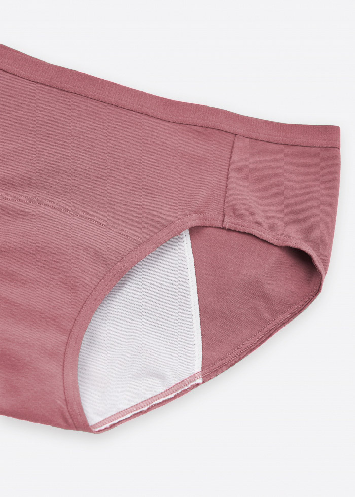 Romantic．Mid Rise Cotton Period Brief Panty(Withered Rose)