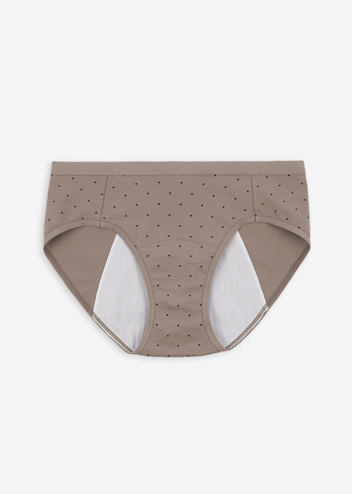 Heartbeat Moment．Mid Rise Cotton Period Brief Panty（Polka Dot Pattern）