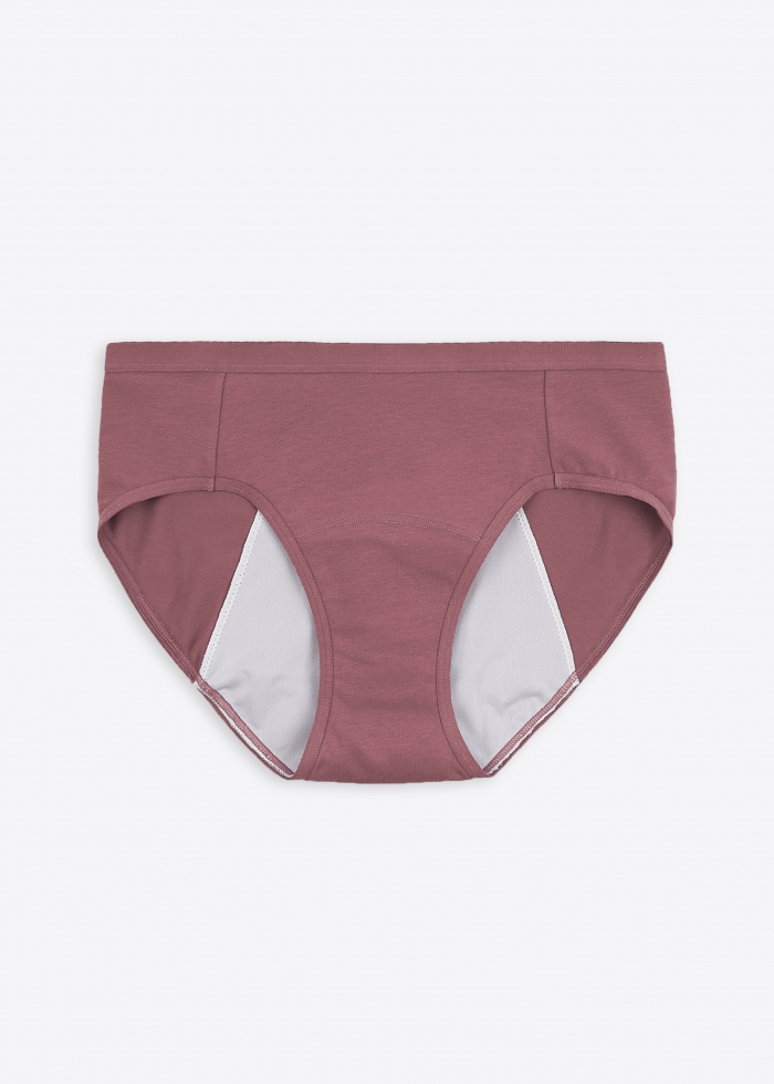 Romantic．Mid Rise Cotton Period Brief Panty(Withered Rose)