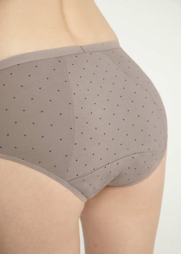 Heartbeat Moment．High Rise Cotton Period Brief Panty(Polka Dot Pattern)