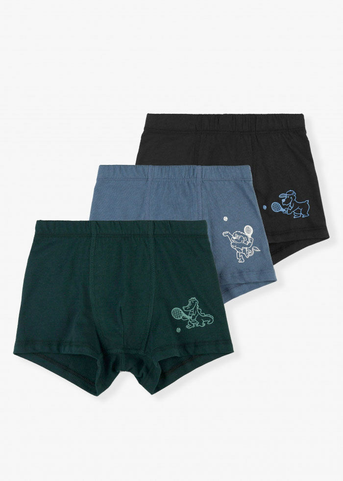 (3-Pack)Gentleman's Sport．Boys Trunk Underwear（Tennis Team）