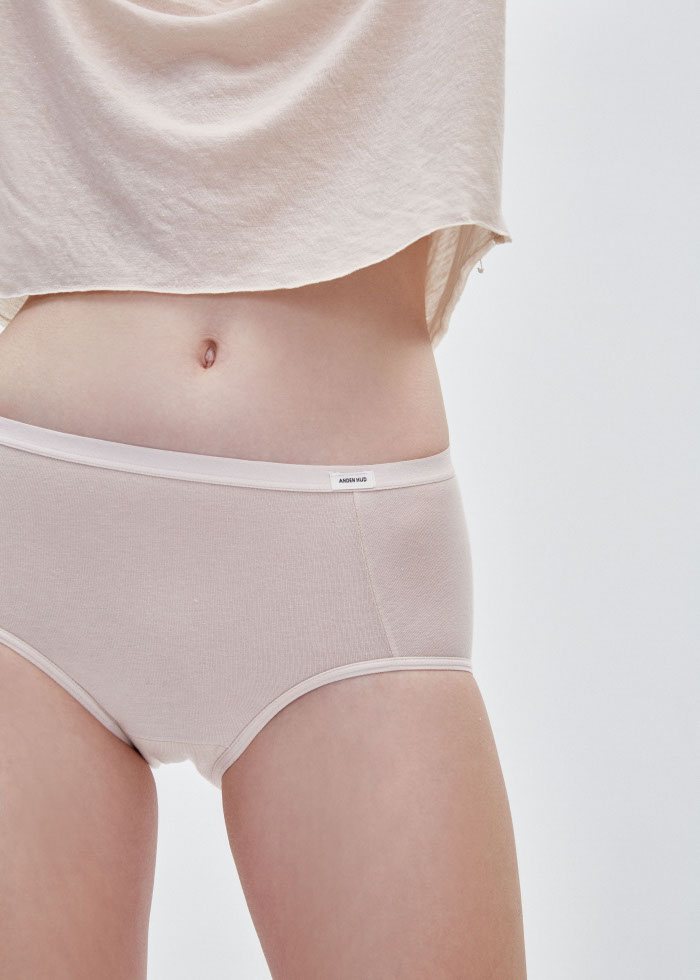 Classic．High Rise Cotton Brief Panty(Nude)