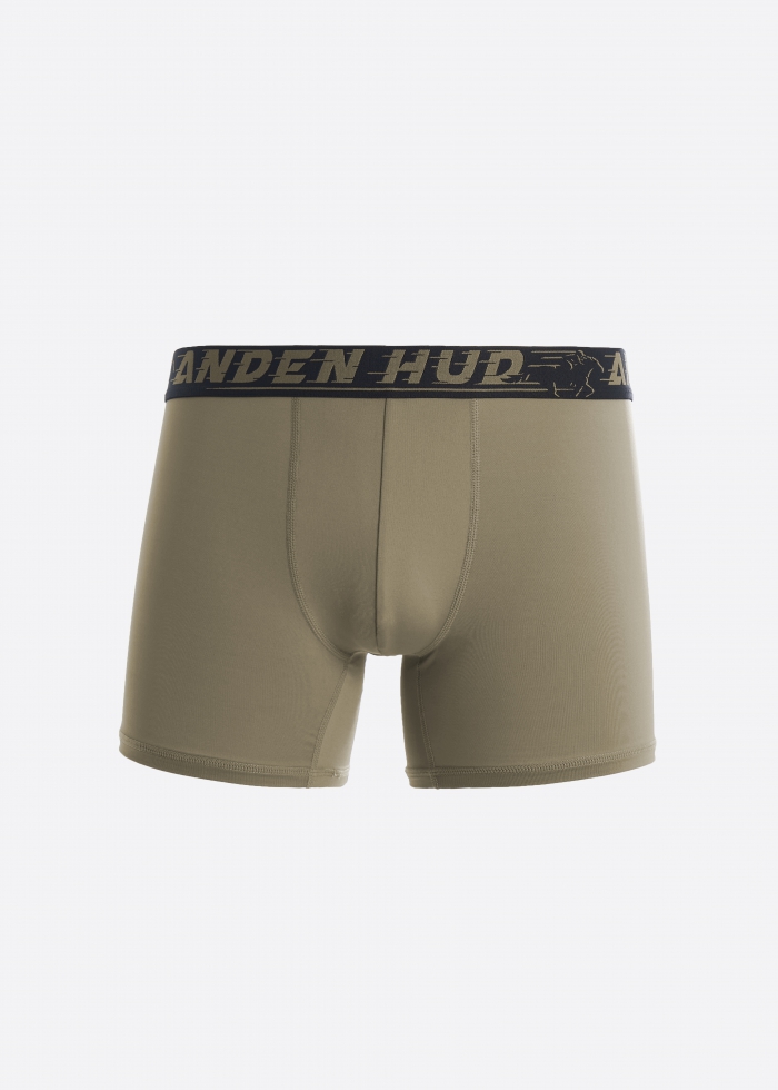 Moisture-Wicking Collection．Men Boxer Brief Underwear（AH Waistband - Khaki）