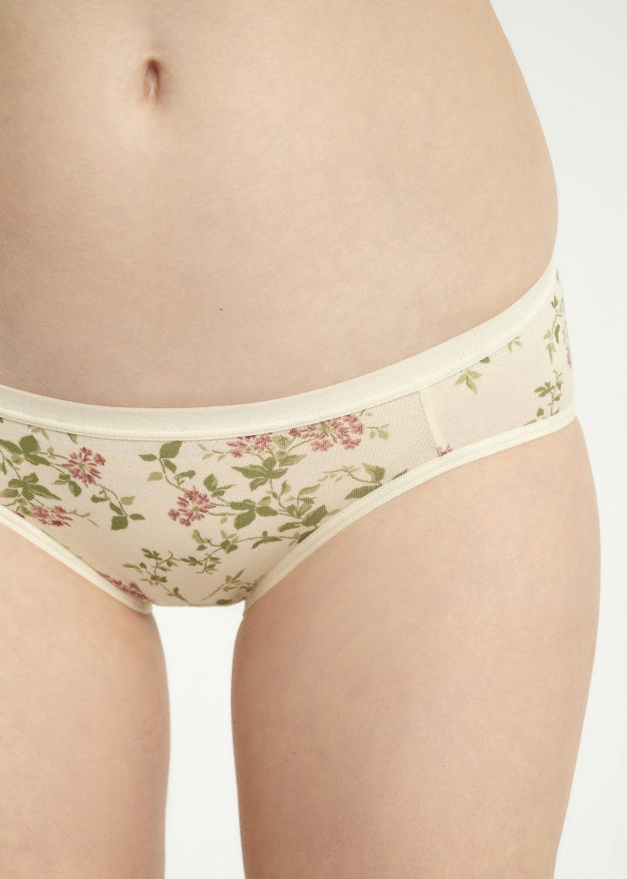 Worry Free Garden．Low Rise Cotton Brief Panty(Luxuriant Pattern)