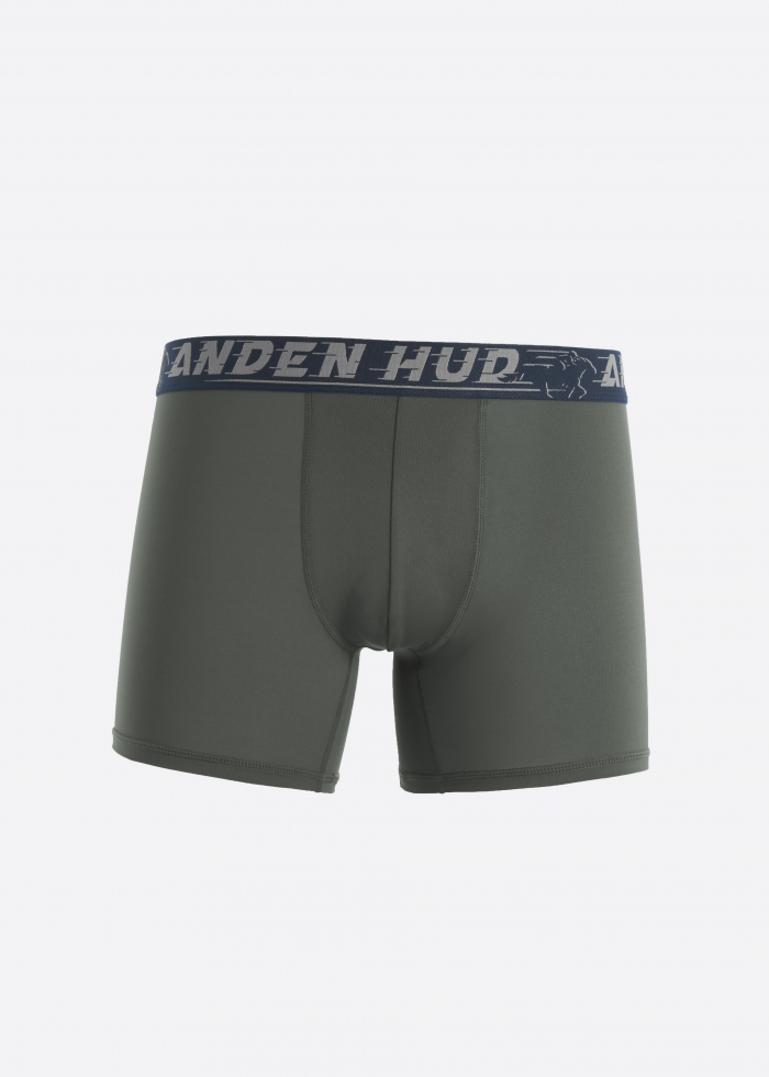 Moisture-Wicking Collection．Men Boxer Brief Underwear（AH Waistband - Grey）