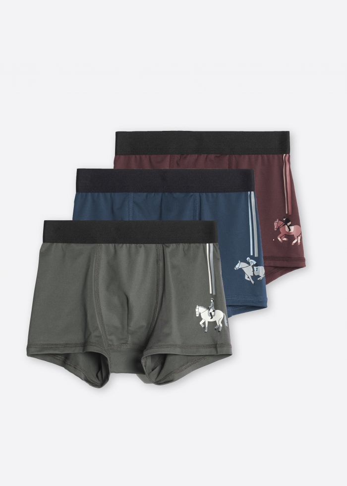 (3-Pack)Moisture-Wicking Collection．Boys Trunk Underwear（Reflecting Pond / Eiffel Tower / Andorra）