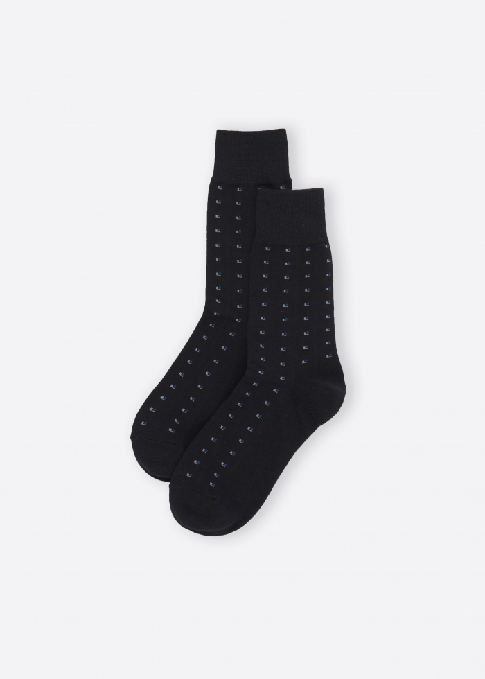 Inception．Men Mid Calf Socks(Blue Stripe)