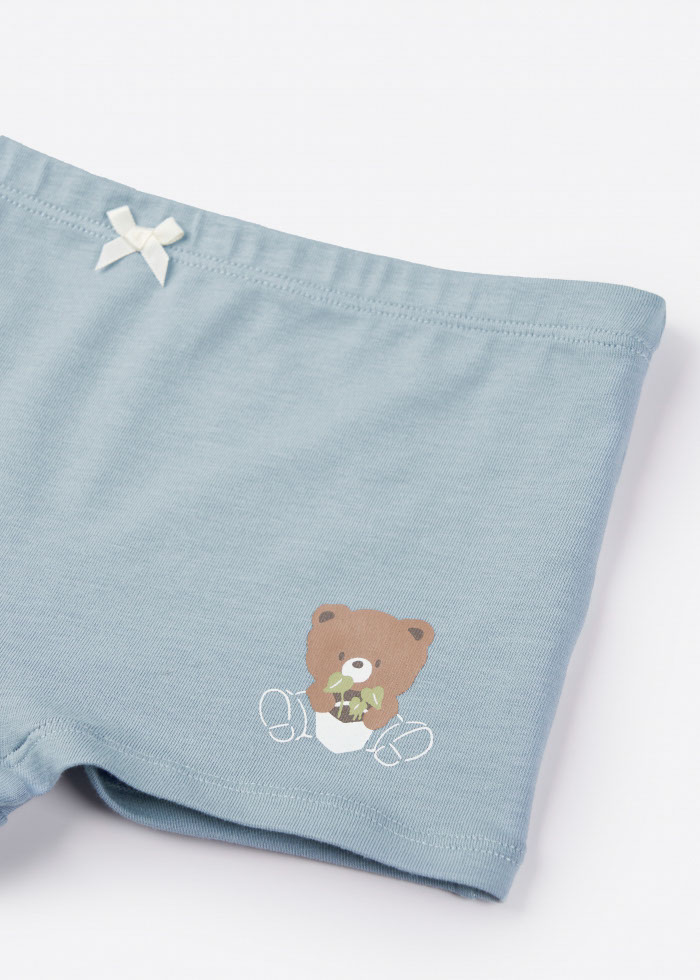 (3-Pack) Hygiene Series．Girls Shortie Panty(Bear Garden)