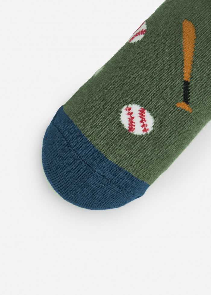 (3-Pack) Sphere Sports．Boys Ankle Socks(Football/Basketball/Baseball)
