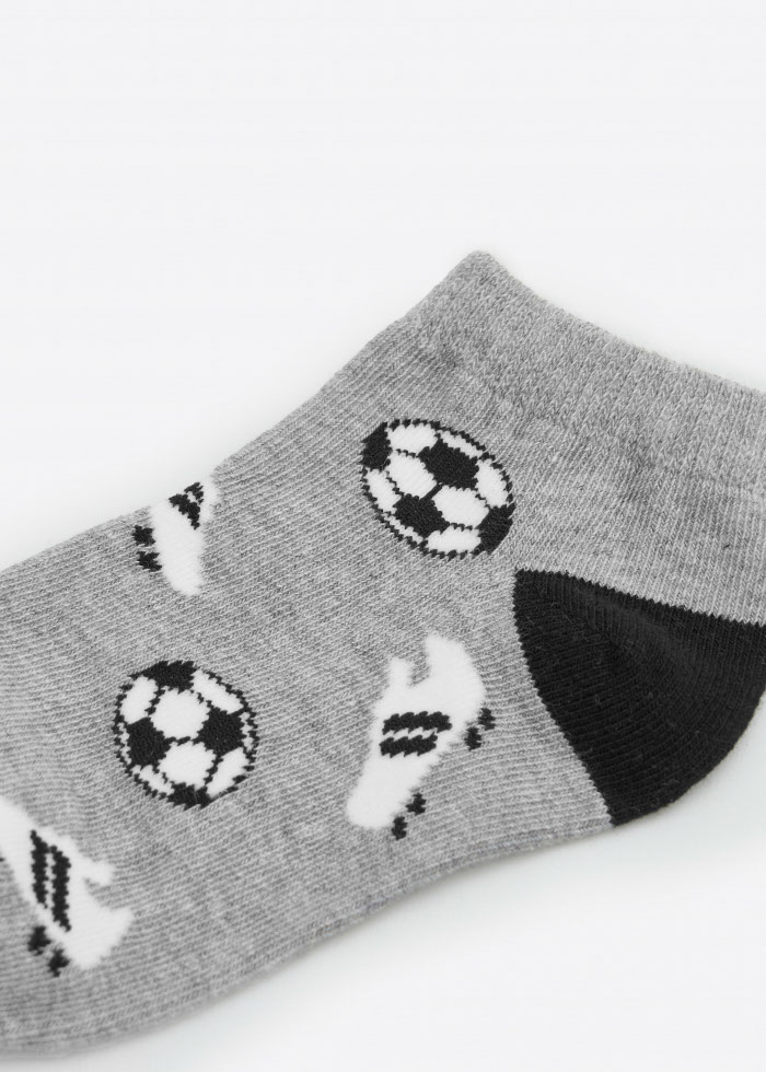 (3-Pack) Sphere Sports．Boys Ankle Socks(Football/Basketball/Baseball)