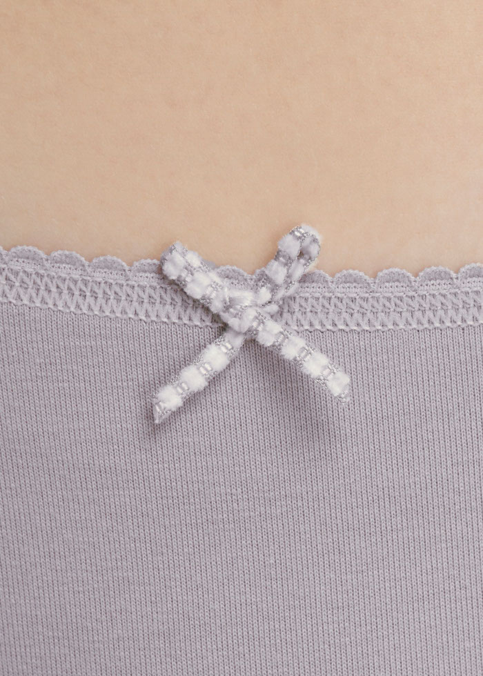 Happy Farm．Low Rise Cotton Picot Elastic Brief Panty(Croissant - Countryside Bow)