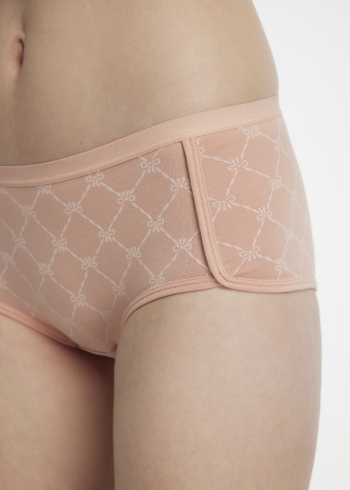 Expression of Love．Mid Rise Cotton Shortie Panty(Cotton Flower Pattern)