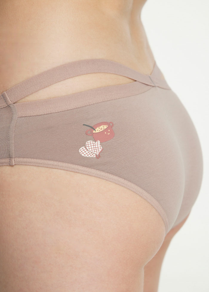 Expression of Love．Low Rise Cotton Crossed Back Brief Panty(Etherea)