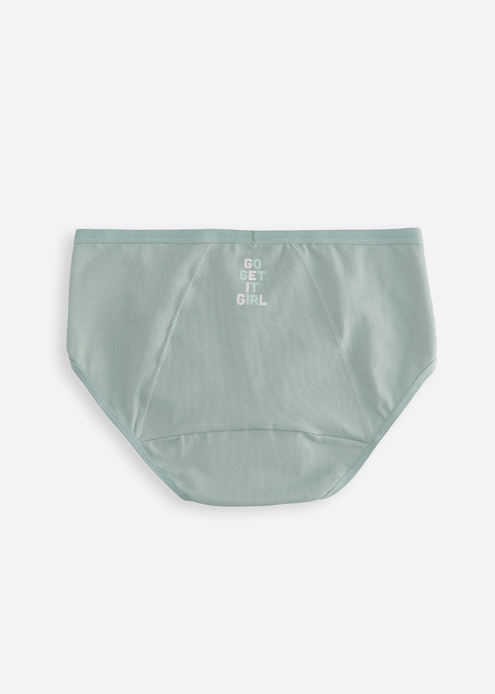 Precious Moments．Mid Rise Cotton Period Brief Panty（Abyss）