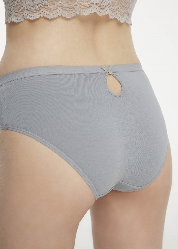 Ocean Mysteries．Mid Rise Sexy Cotton Bowknot Brief Panty(Quarry - Pearl Charm)