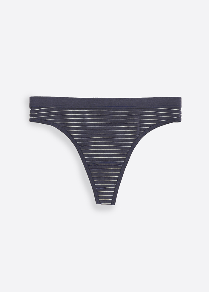 Under the sea．Low Rise Waistband Cotton Thong Panty（Stripe Pattern）