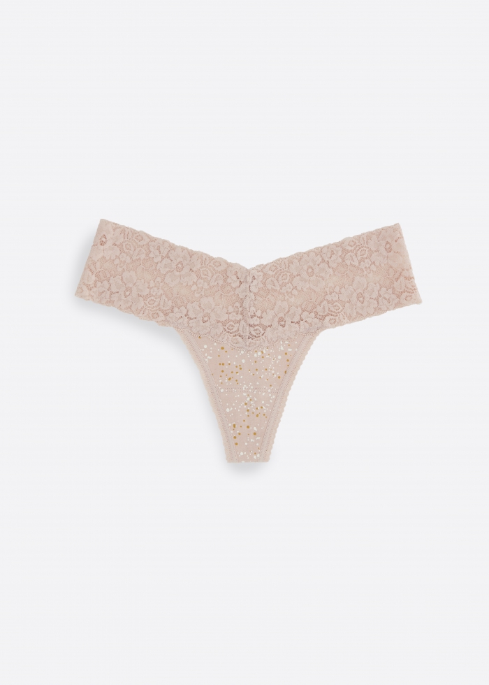 Under the sea．Low Rise Cotton V Lace Waist Thong Panty（Dreamy Bubble Pattern）