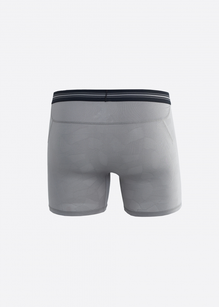 Moisture-Wicking Collection．Men Jacquard Boxer Brief Underwear(Sharkskin)