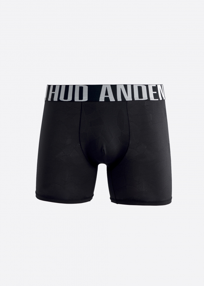 Moisture-Wicking Collection．Men Jacquard Boxer Brief Underwear（AH Waistband - White）