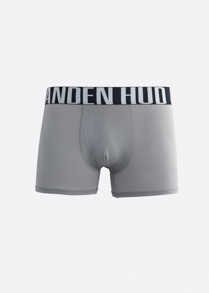 Moisture-Wicking Collection．Men Jacquard Trunk Underwear（AH Waistband - White）
