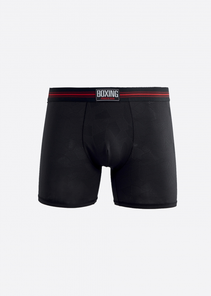 Moisture-Wicking Collection．Men Jacquard Boxer Brief Underwear（Black - Label）
