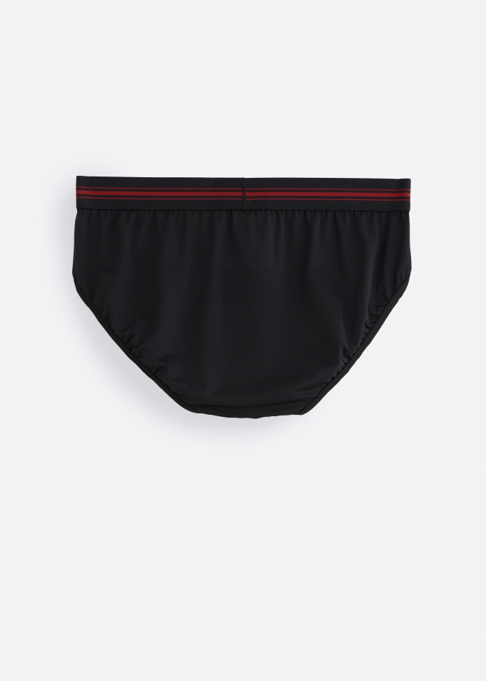Moisture-Wicking Collection．Men Brief Underwear(AH Waistband - White)