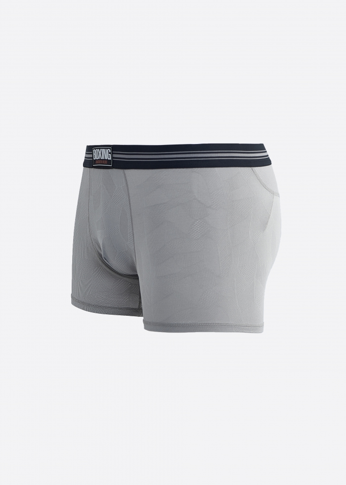 Moisture-Wicking Collection．Men Jacquard Trunk Underwear(Sharkskin-Label)
