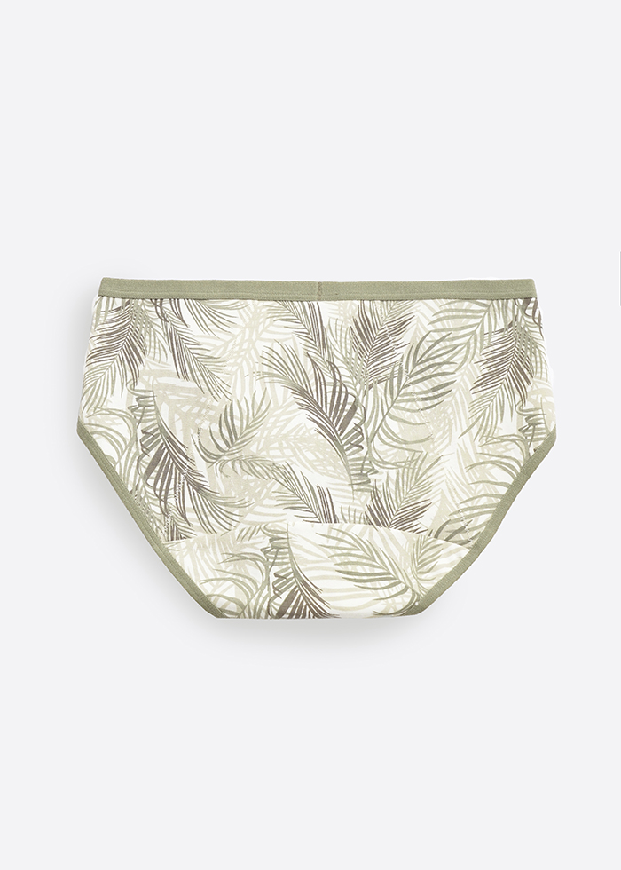 Holiday Moment．Mid Rise Cotton Period Brief Panty(Palmy Shade Pattern)