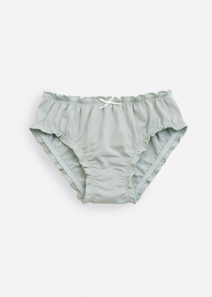 (3-Pack) Hygiene Series．Girls Ruffled Brief Panty(Water Wonder)