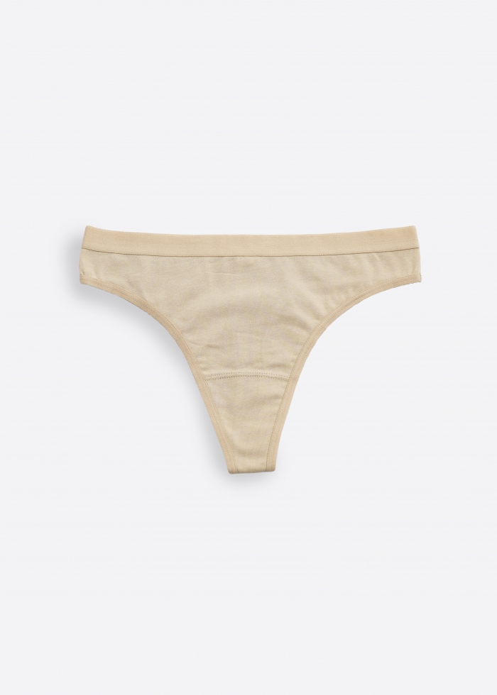 Sunny Vibes．Low Rise Waistband Cotton Thong Panty（Shifting Sand）