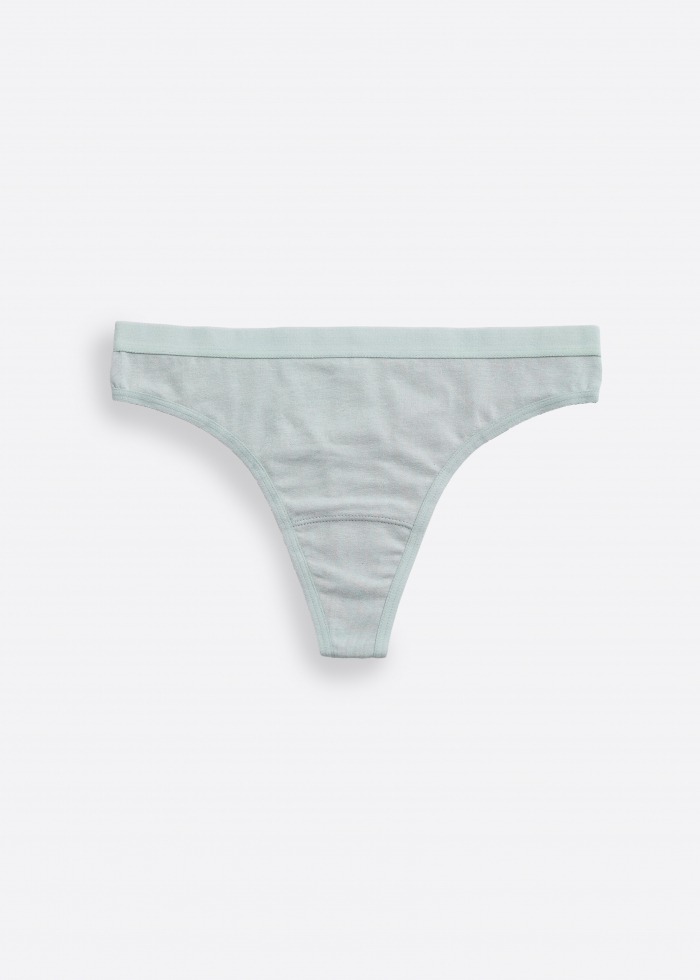 Sunny Vibes．Low Rise Waistband Cotton Thong Panty（Pearl Blue）