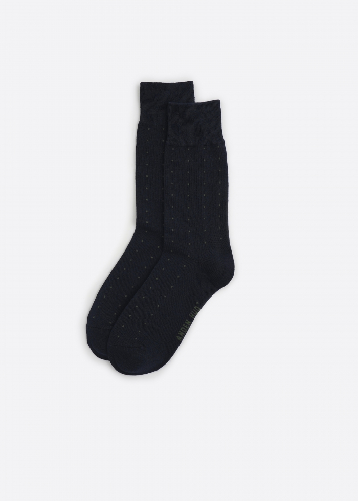 Hygiene Series．Men Mid Calf Socks(Navy Dot)