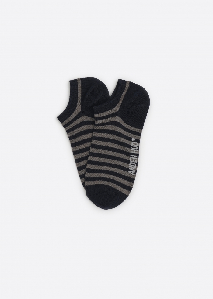 Hygiene Series．Men Low Cut Ankle Socks（Navy Stripe）