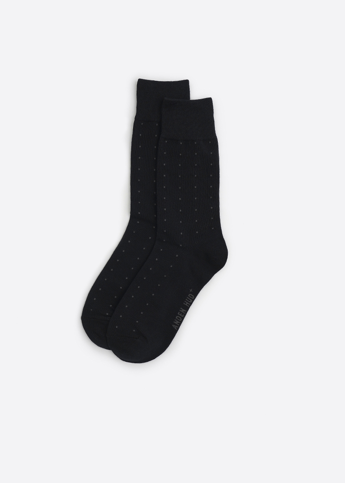 男款_抗菌系列．舒適中筒襪（黑-灰點）