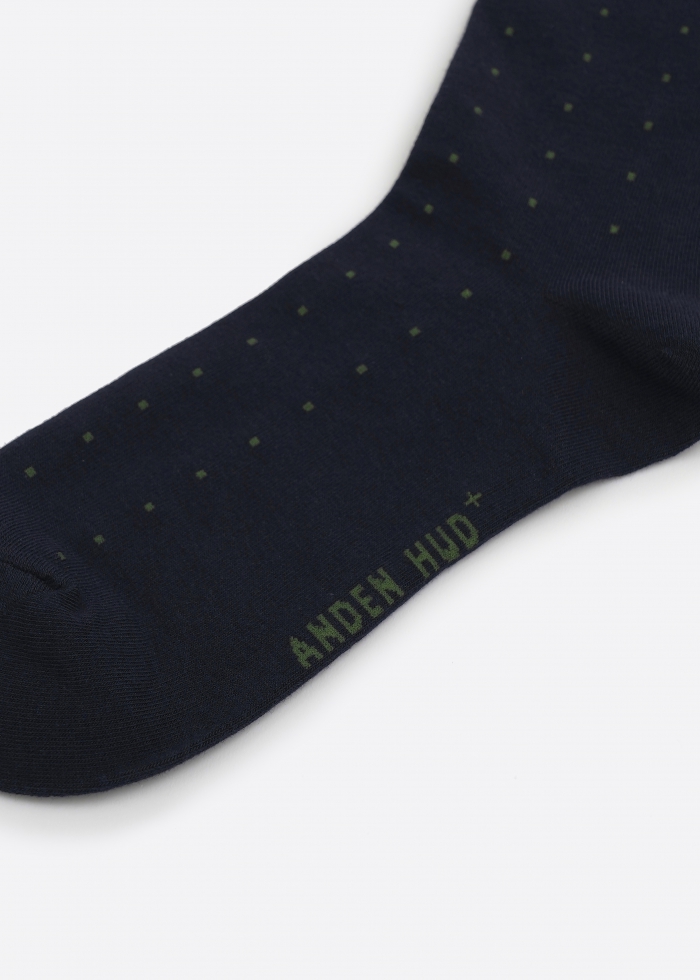 Hygiene Series．Men Mid Calf Socks(Navy Dot)