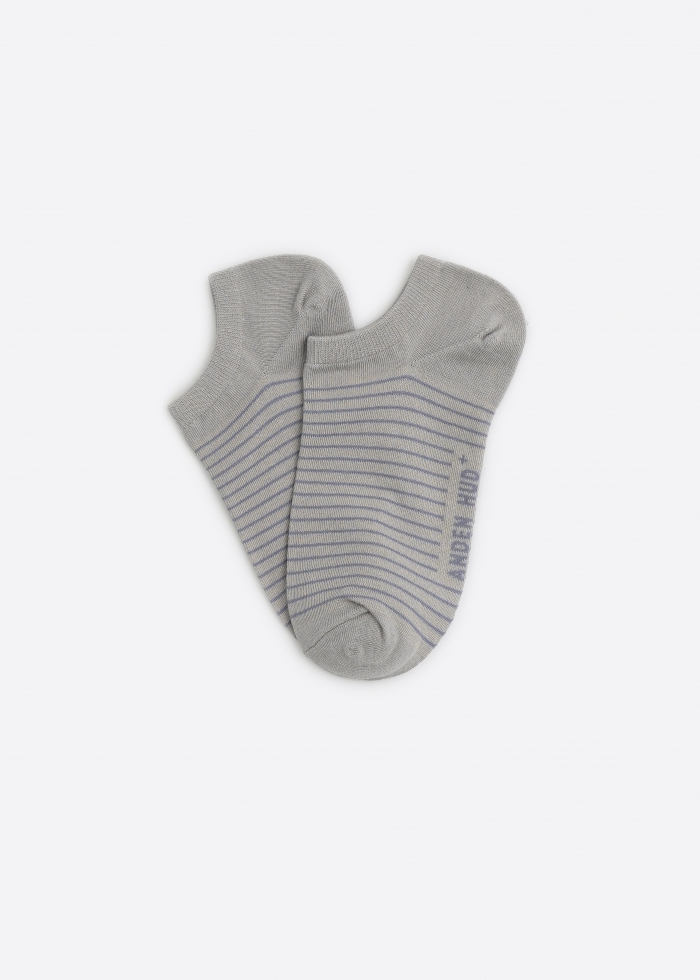 Hygiene Series．Women Low Cut Ankle Socks(Mushroom Stripe)