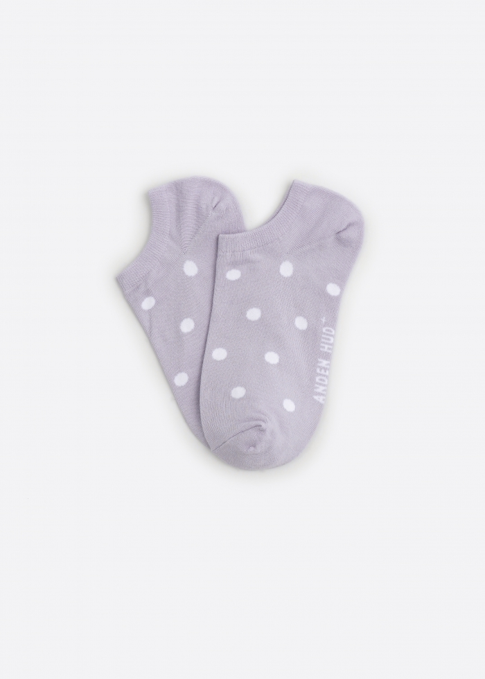 抗菌系列．舒棉船型襪（淡紫-點點）