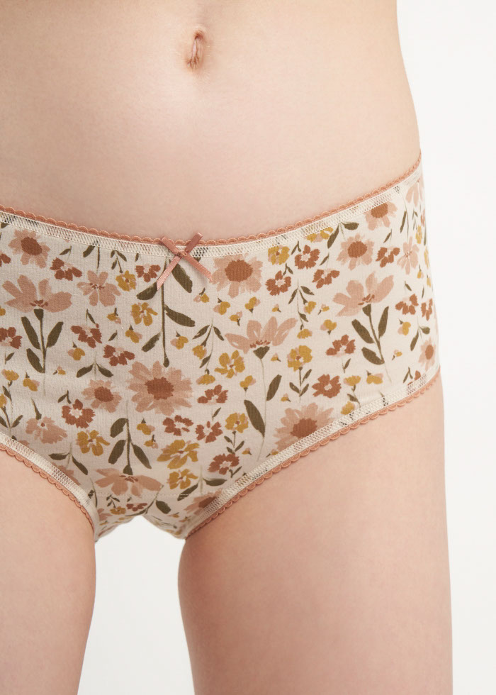 By your side．High Rise Cotton Picot Elastic Brief Panty(Poodle Embroidery)