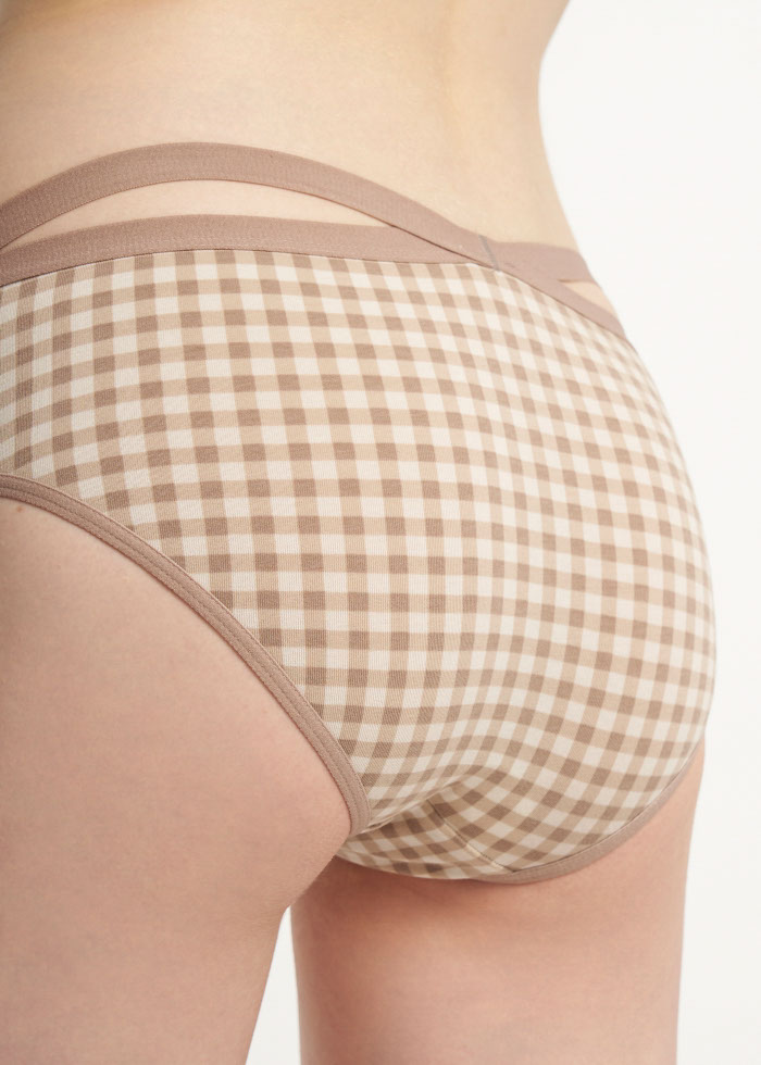 By your side．Mid Rise Cotton Crossed Back Brief Panty(Canteen)